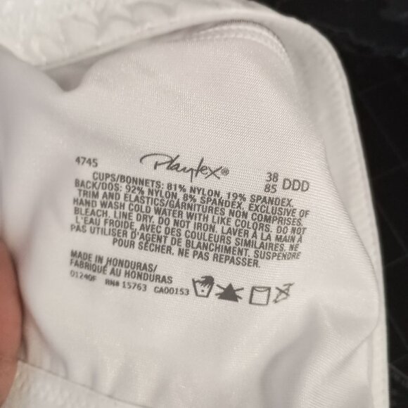 Playtex 18 Hour Ultimate Lift & Support Bra White 38DDD Wirefree NWT - Picture 4 of 5